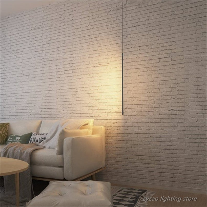 Modern Bedroom Bedside Led Pendant Lights Living Room TV Wall Decor LED Pendant Lamps Geometry Line Strip Hanging Light Fixtures (Multi Lightings)