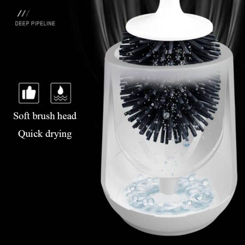 Bathroom Black Toilet Brush Soft TPR Silicone