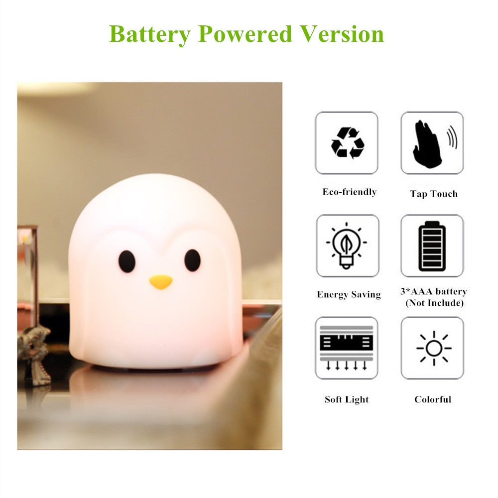 Cartoon LED Touch Sensor Night Light Colorful Lamp Battery Powered (Multi Styles)