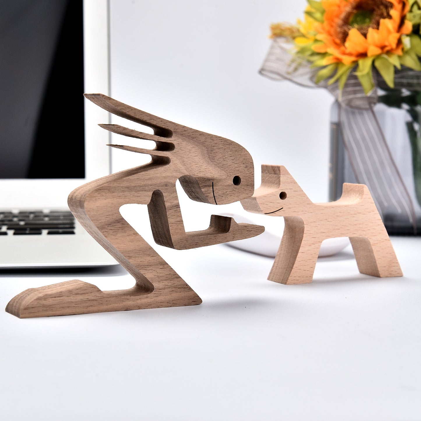 Handmade Wood Dog Decor Sculptures (Multi Styles)