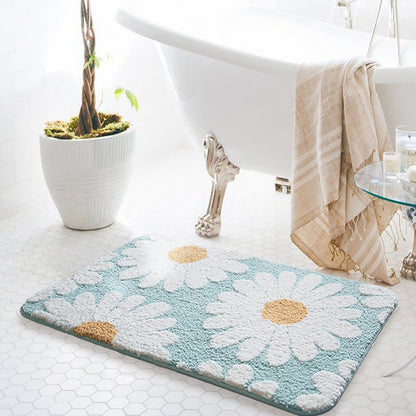 Daisy Bathroom Mat Nordic Fluffy  Absorbent Anti Slip Pad