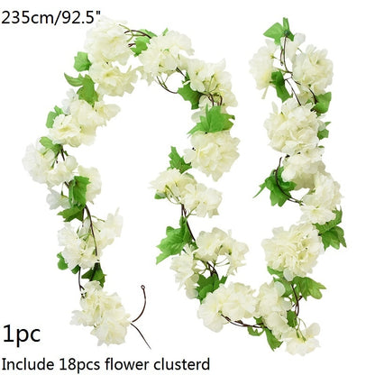 Wisteria Artificial Flower Vine Ivy Leaf Garland Silk Rose Flowers Rattan String Vine Arch Flower Home Garden Decoration