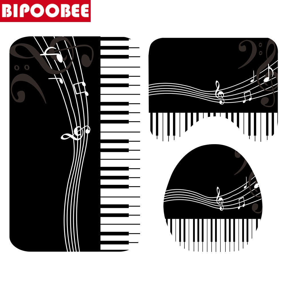 Piano Key Musical Bathroom Decor Non-Slip (With Hooks)