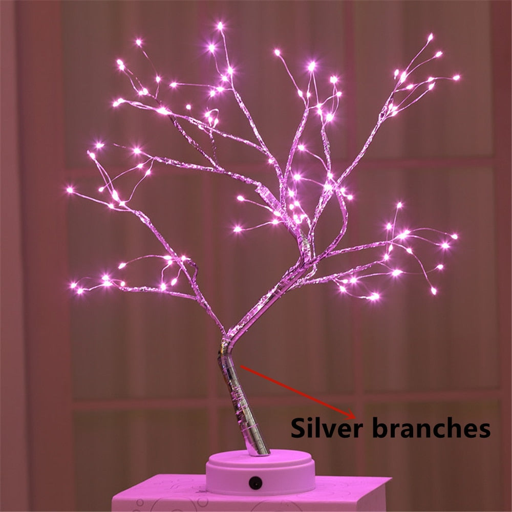 LED Night Lights Mini Tree Table Lamp Garland Fairy String Light Decoration (Multi Styles)