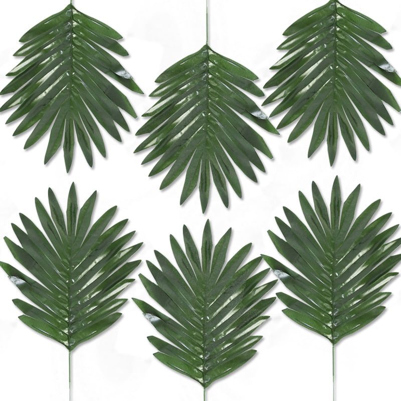 5/10pcs Artificial Gold Green Turtle Leaf Scattered Tail Leaf Fake Silk Plant Home Decor Palm Leaves