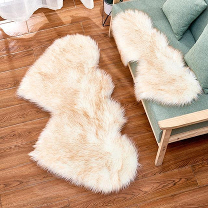 Double Heart Artificial Wool Sheepskin Floor Area Rug (Multi Colors)