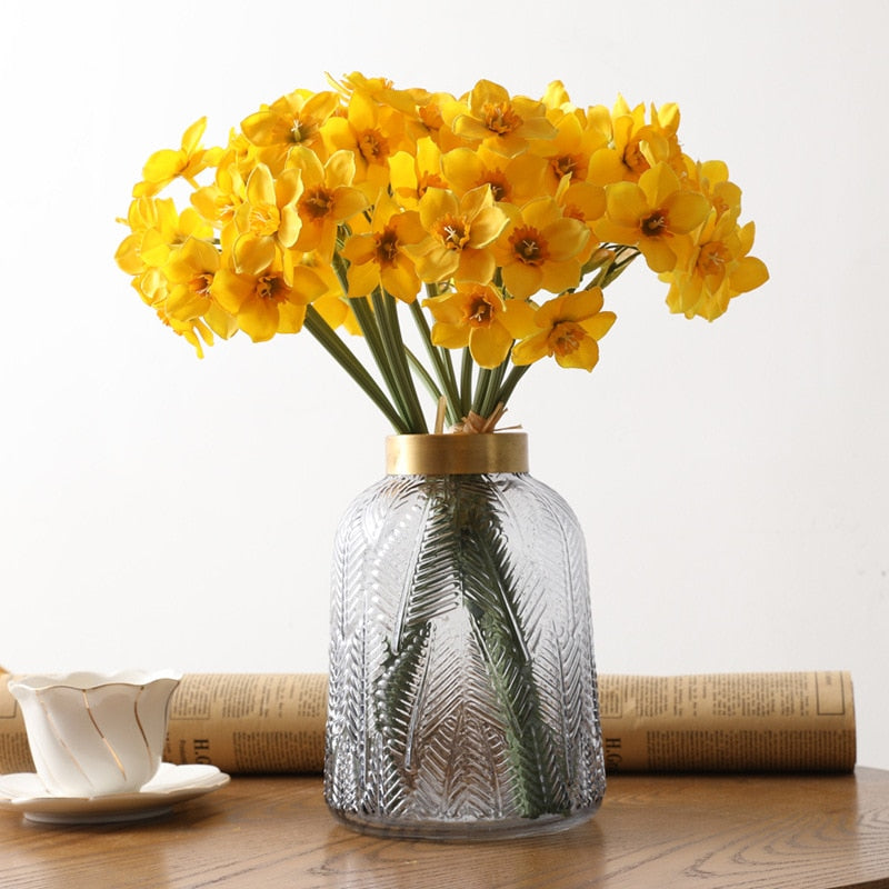 6pcs Artificial Narcissus Daffodil Plant