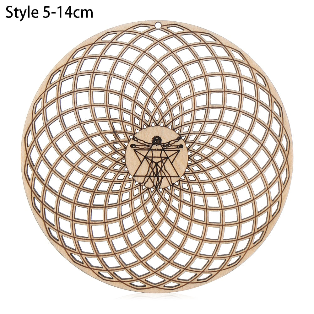 1PC Wood Wall Flower of Life Shape Non-slip Coaster