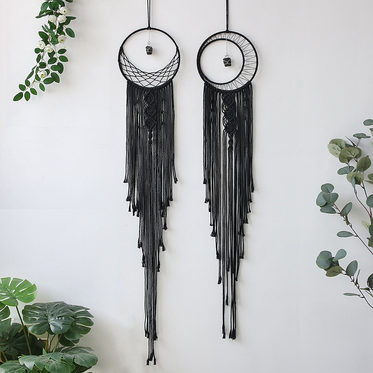 Black Moon Star Macrame Dream catcher Nordic Home Decoration Accessories Boho