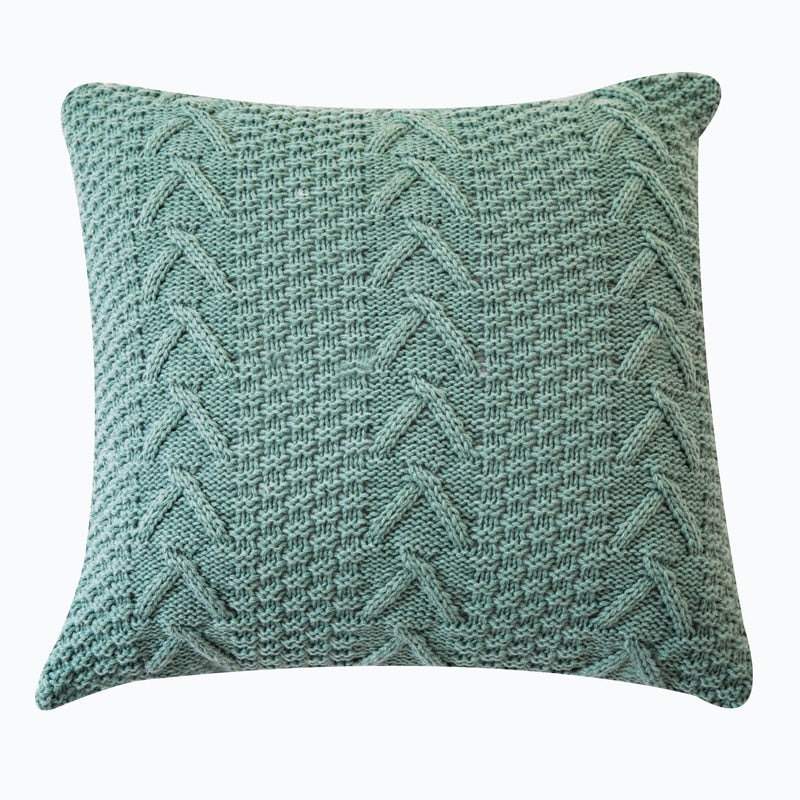 Super Soft Cushion Pillowcase Cozy Twist Delicate Knitted (Multi Colors/ Styles)