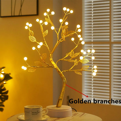 LED Night Lights Mini Tree Table Lamp Garland Fairy String Light Decoration (Multi Styles)