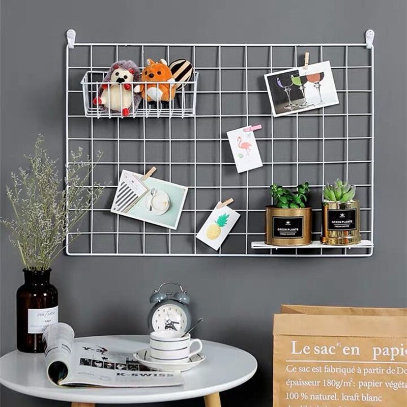 Iron Grid Decor Frame Hanging Rack Wall Display