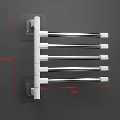 Towel Rack Rotatable Towel Holder Space Aluminum 2/3/4/5-Bar Towel Hanger Shelf Paper Hanging Wall Mounted