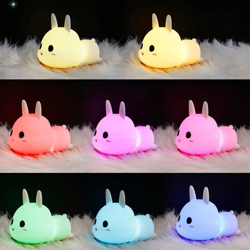 Rabbit LED Night Light Dimmable Lamps USB Rechargeable