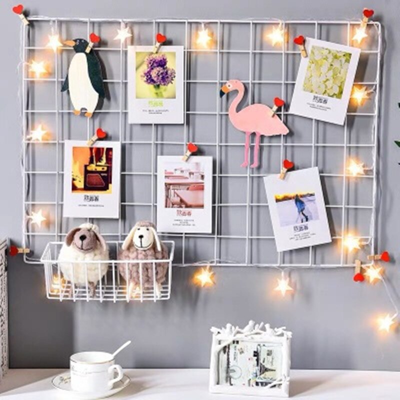 Iron Grid Decor Frame Hanging Rack Wall Display