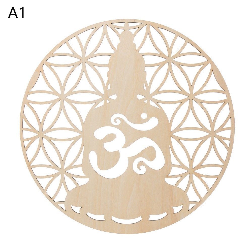 1PC Wood Wall Flower of Life Shape Non-slip Coaster