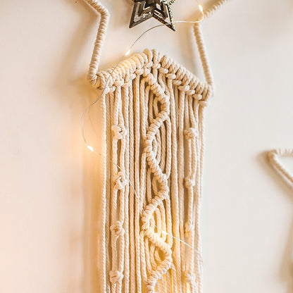 Nordic Star Moon Macrame Tapestry Bohemian