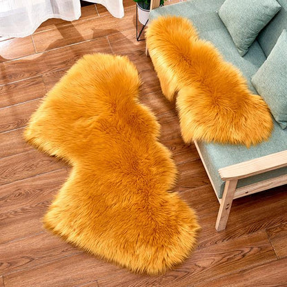 Double Heart Artificial Wool Sheepskin Floor Area Rug (Multi Colors)