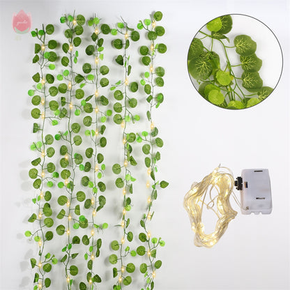 1Pc 230Cm Green Vine Silk Artificial Ivy Hanging Leaf Garland Plant Creeper Leaf