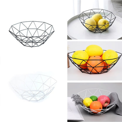 Kitchen Basket Container Bowl Metal Wire Basket Kitchen Drain Rack Fruit Vegetable Storage Holder Snack Tray Storage Bowl