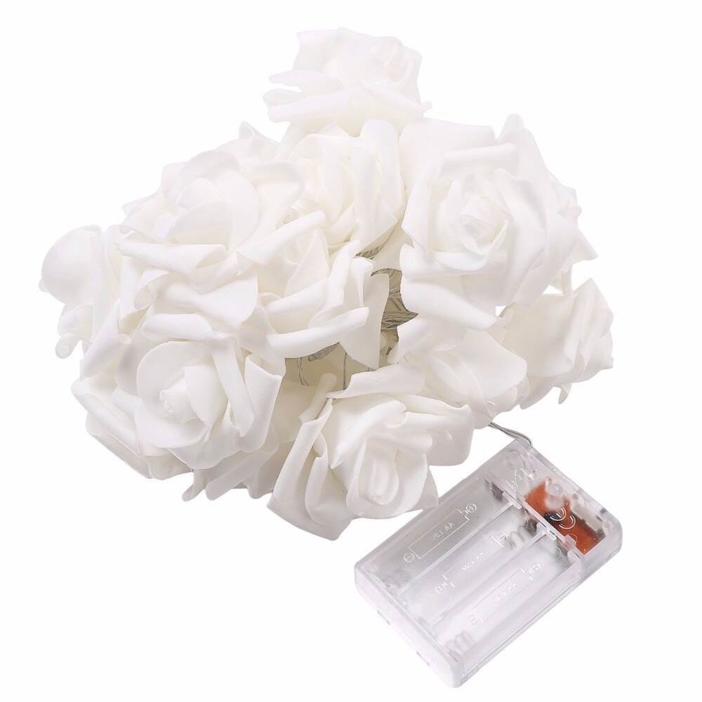 USB/Battery Operated 10/20/40 LED Rose Flower String Lights Artificial Flower Bouquet Garland