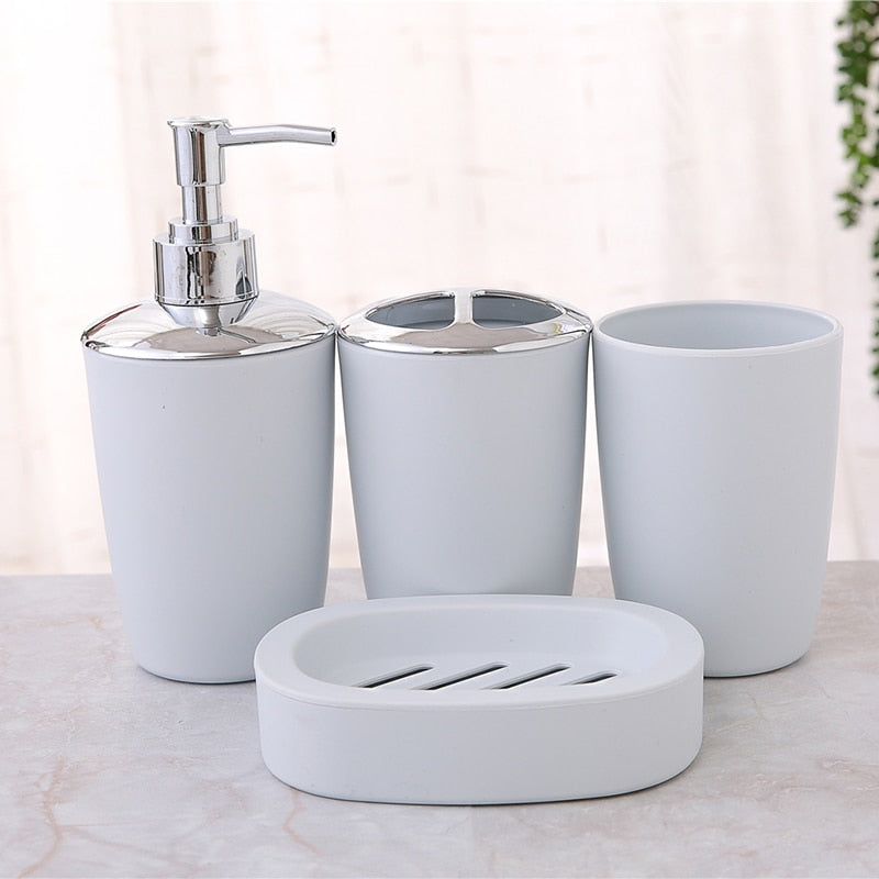 4Pcs Bathroom Set Plastic