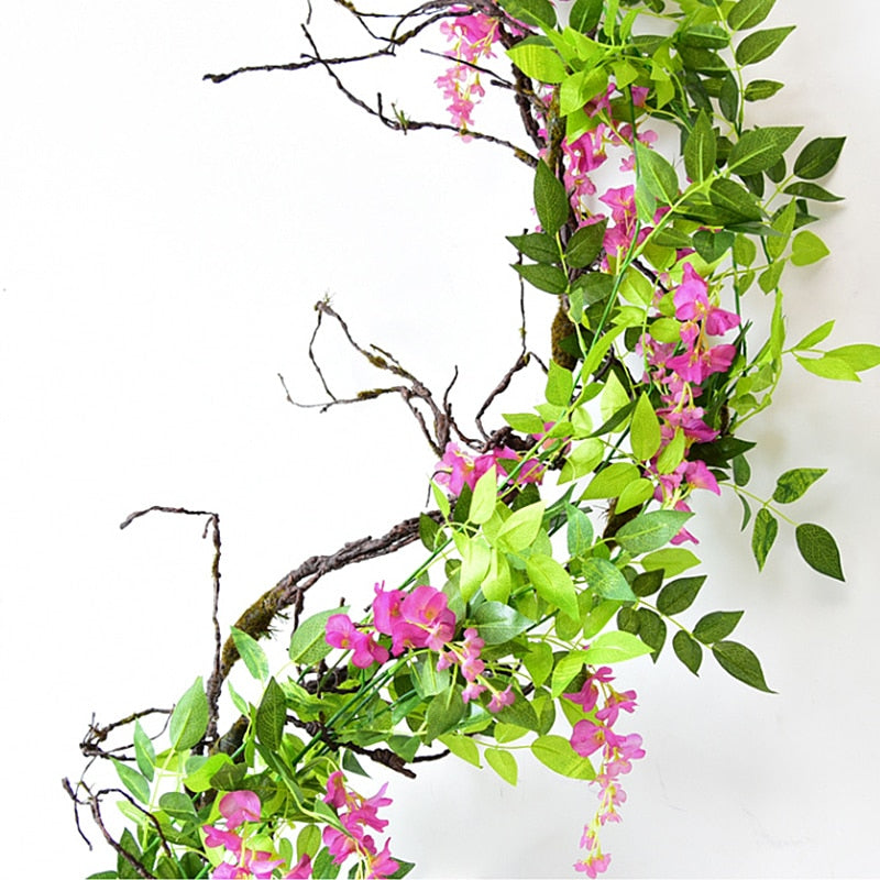 180cm Fake Ivy Wisteria Flowers Artificial Plant Vine Garland