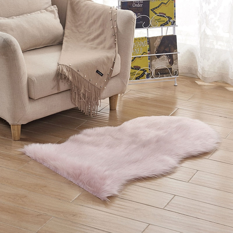 Fur Faux Sheepskin Soft Carpet Washable Seat Mats / Fluffy Floor Rugs (Multi Colors)