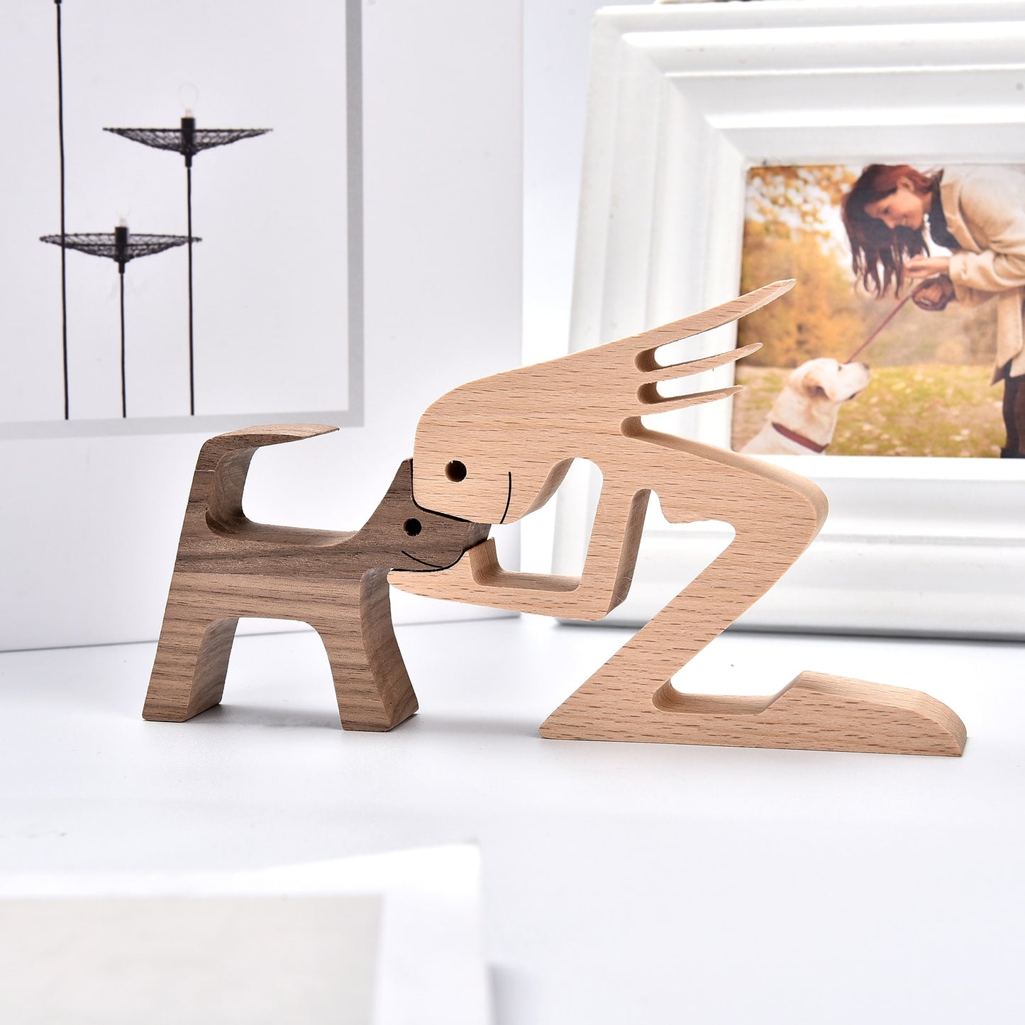 Handmade Wood Dog Decor Sculptures (Multi Styles)