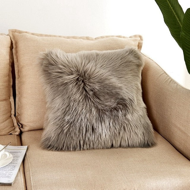 Nordic Faux Fur Cushion Cover (Multi Colors)