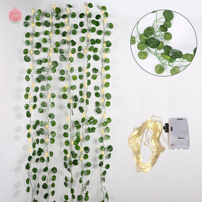 1Pc 230Cm Green Vine Silk Artificial Ivy Hanging Leaf Garland Plant Creeper Leaf