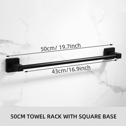 Bathroom Black Towel Rack Wall-mounted Black Toilet Space Aluminum Towel BarStorage Rail Shelf Bathroom Accessories