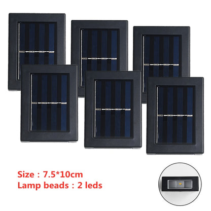 Up to 6 LED Solar Wall Lamp Outdoor Waterproof Up and Down Luminous Lighting Garden Decoration Solar Lights Stairs Fence Sunlight Lamp