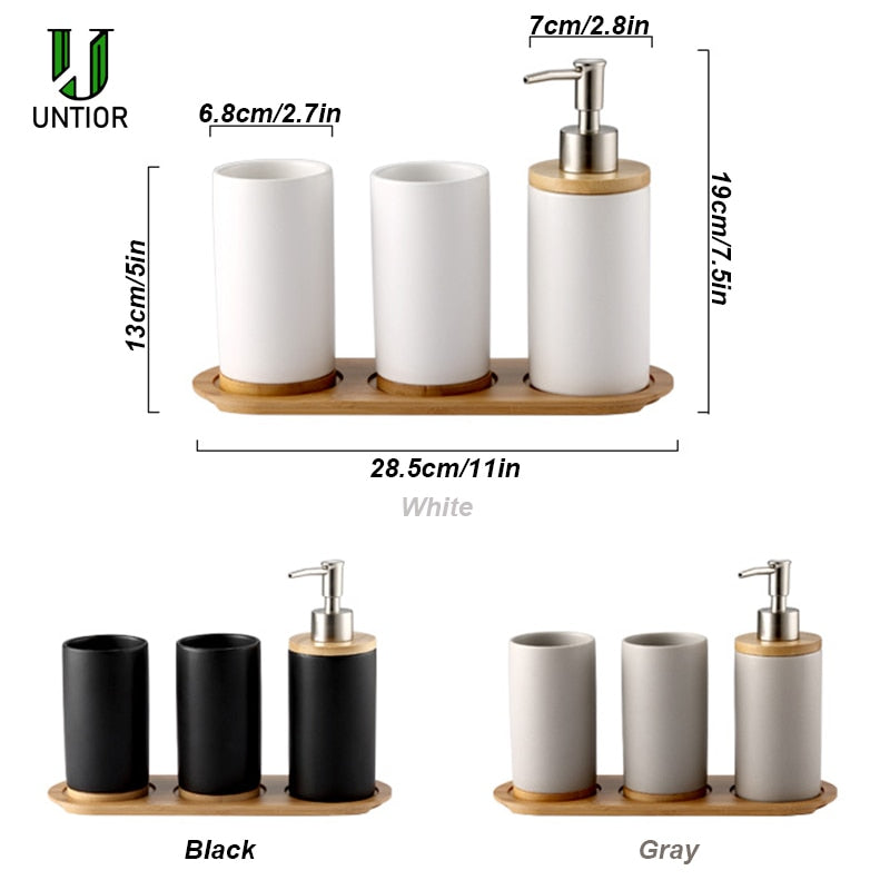 UNTIOR 3PCS Ceramic Bathroom Accessories Set