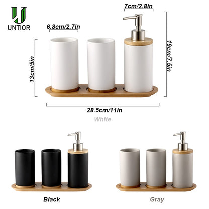 UNTIOR 3PCS Ceramic Bathroom Accessories Set