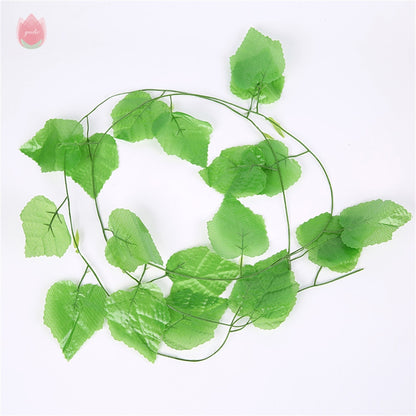 1Pc 230Cm Green Vine Silk Artificial Ivy Hanging Leaf Garland Plant Creeper Leaf