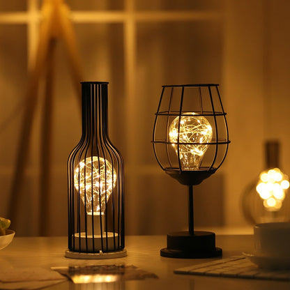 Wine Glass Bottle LED  Table Lamp (Multi Styles)