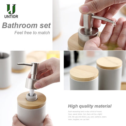 UNTIOR 3PCS Ceramic Bathroom Accessories Set