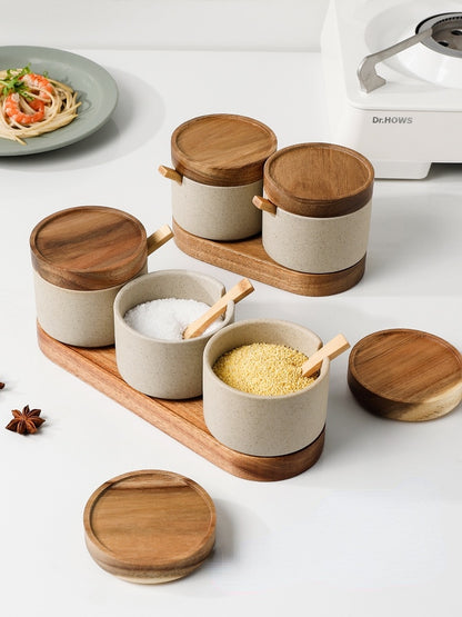 Modern Ceramic Seasoning Jar Set Sugar and Salt Jar