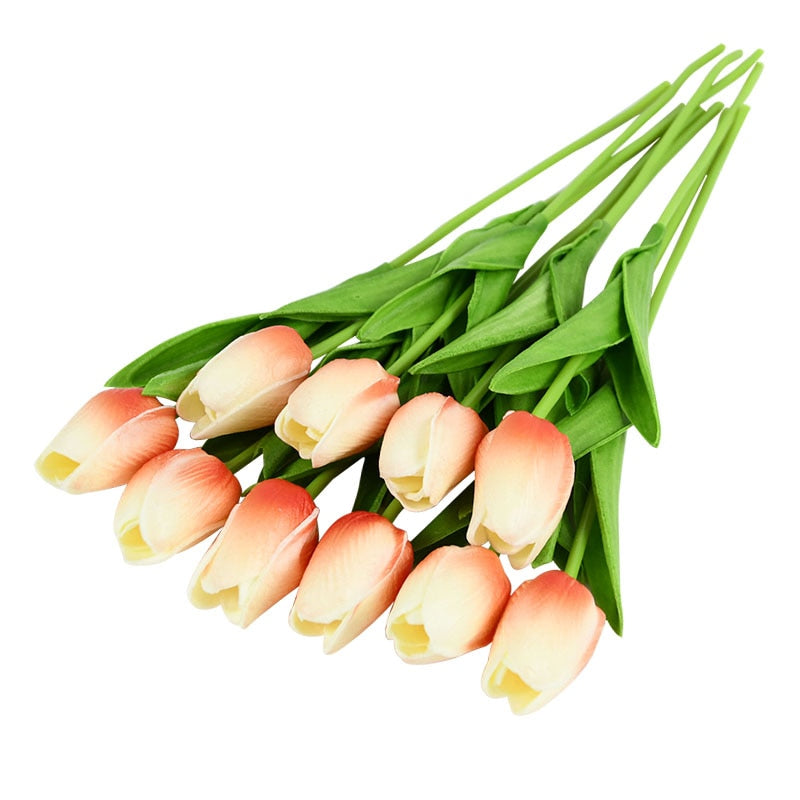 10PCS Tulip Artificial Flower Real Touch Artificial Bouquet PE Fake Flower