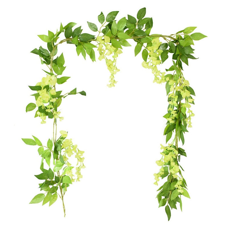 180cm Fake Ivy Wisteria Flowers Artificial Plant Vine Garland