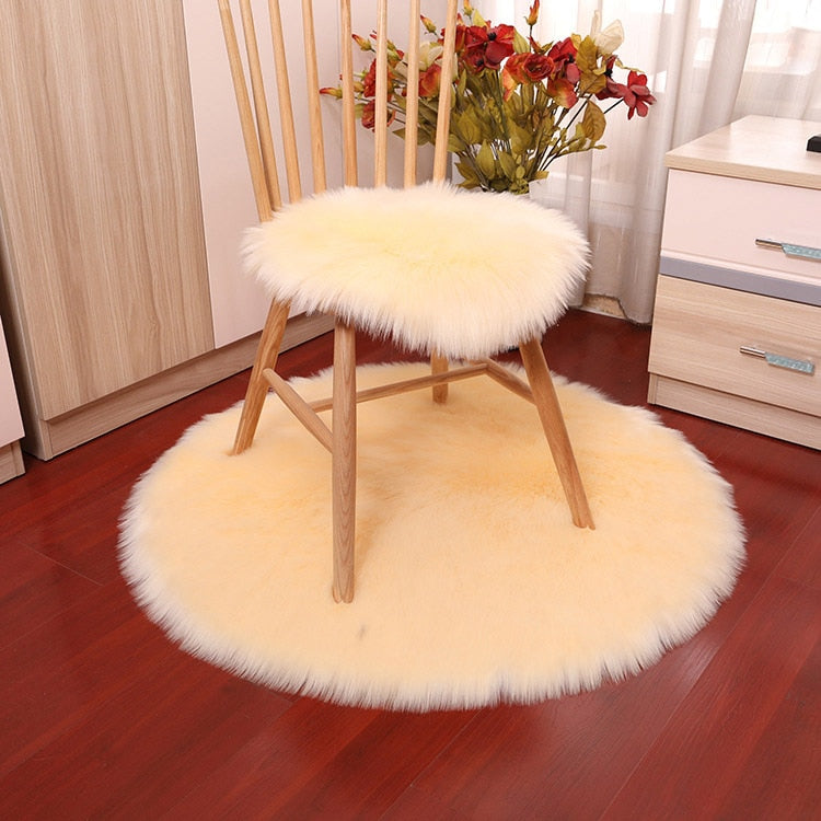 Luxury Soft Small Artificial Sheepskin Rug Chair Cover (Multi Colors)