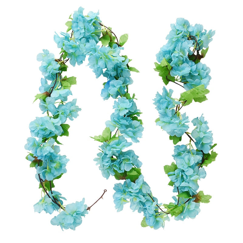 2.3m Flower Garland Artificial Flower String With Leaves Silk Ivy Vine