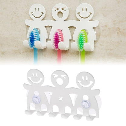 1Pc Toothbrush Holder Wall Mounted Suction Cup 5 Position Cute Cartoon Smile Bathroom Sets Bathroom Accessories