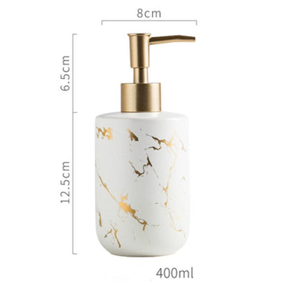 Luxury Ceramic Marble Soap Dispenser Set