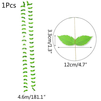 Green Eucalyptus Leaves Garland Wisteria Artificial Flowers Rattan Fake Plant Silk Leaf Vines Decor