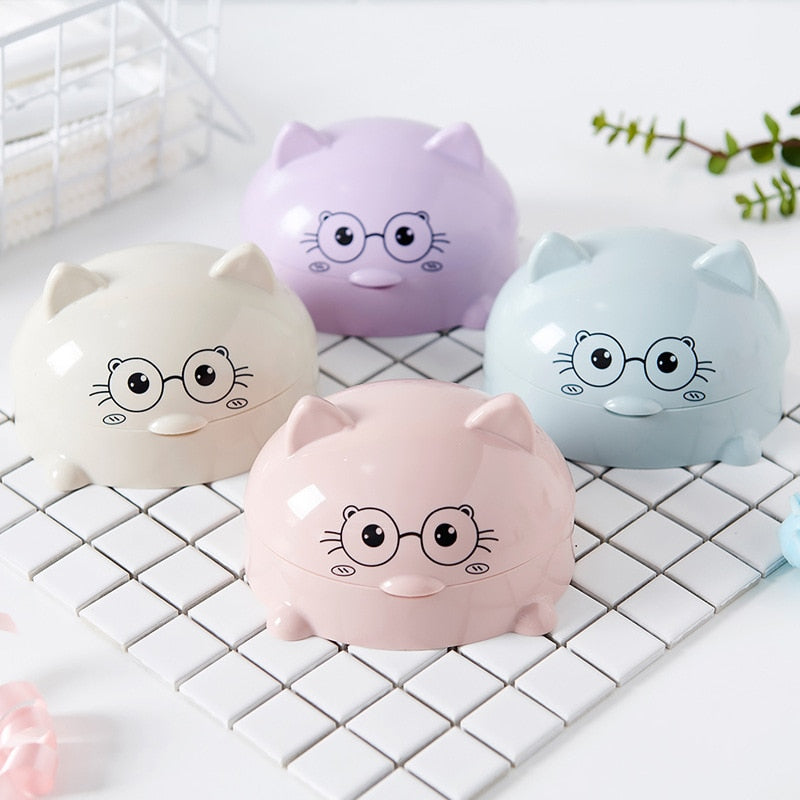 Cartoon Cat Plastic Soap Dish