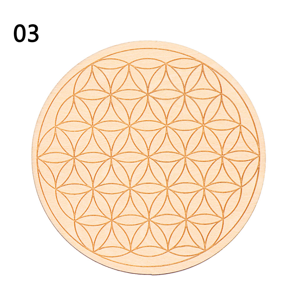 1PC Wood Wall Flower of Life Shape Non-slip Coaster