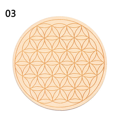 1PC Wood Wall Flower of Life Shape Non-slip Coaster