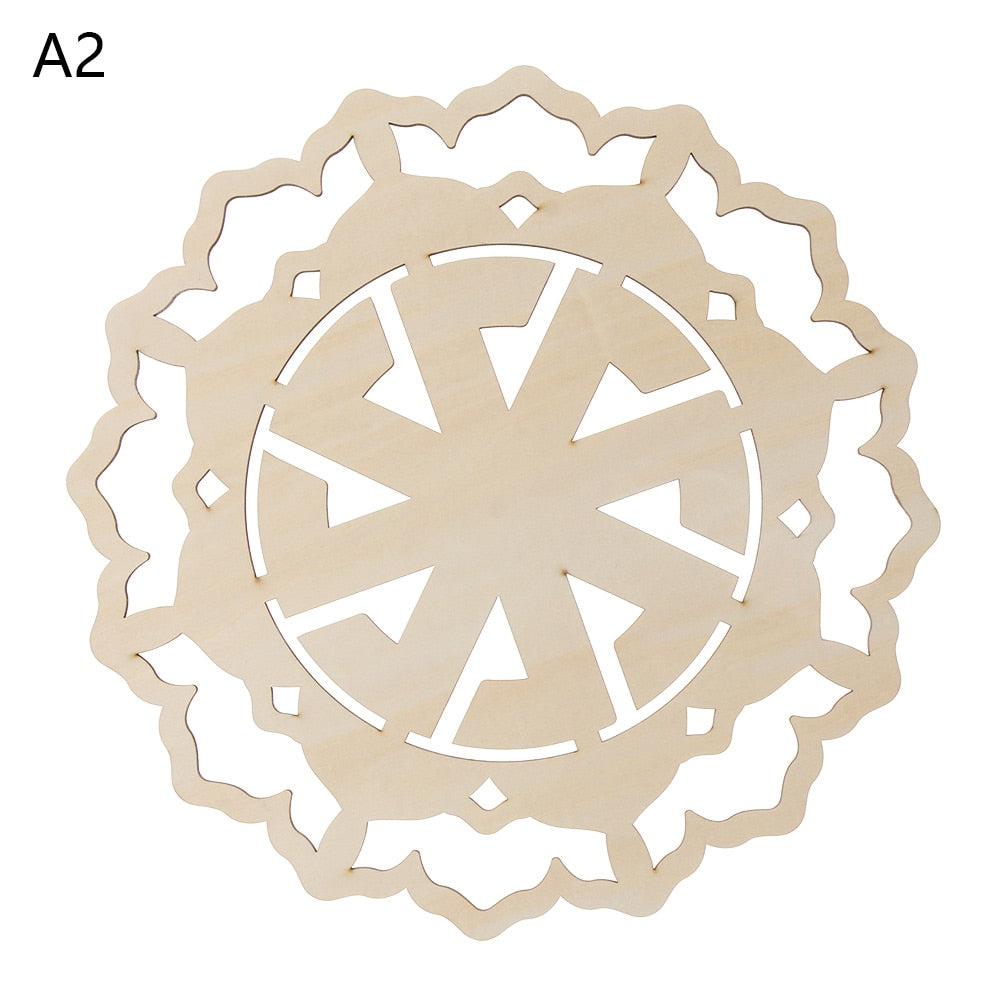 1PC Wood Wall Flower of Life Shape Non-slip Coaster